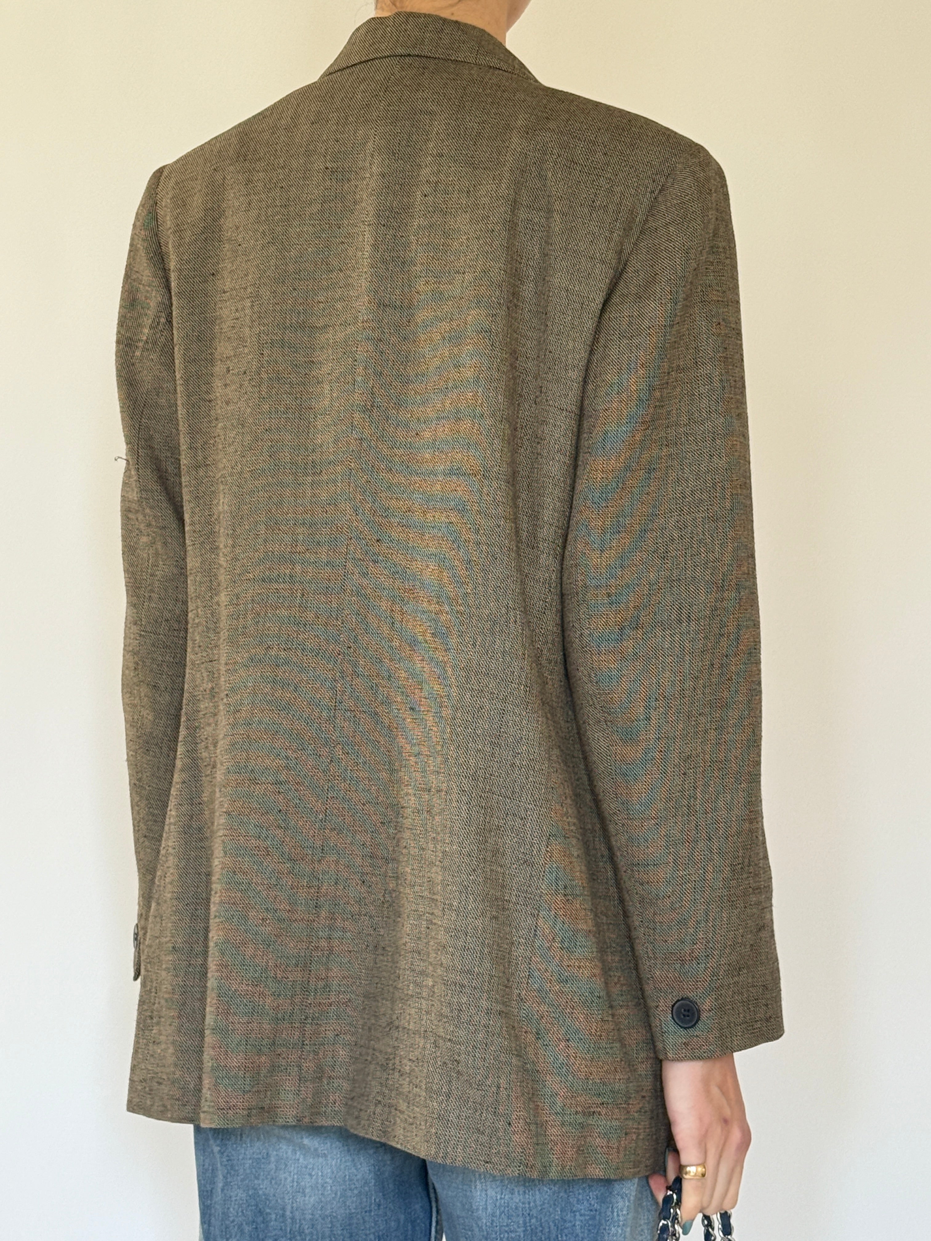 Vintage oversized brown blazer back view