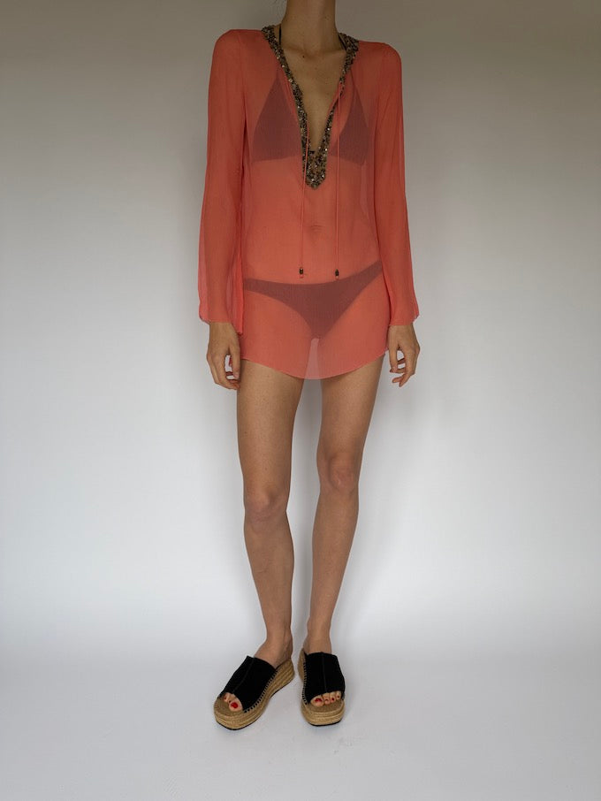 Vintage Beach Cover-Up Pink