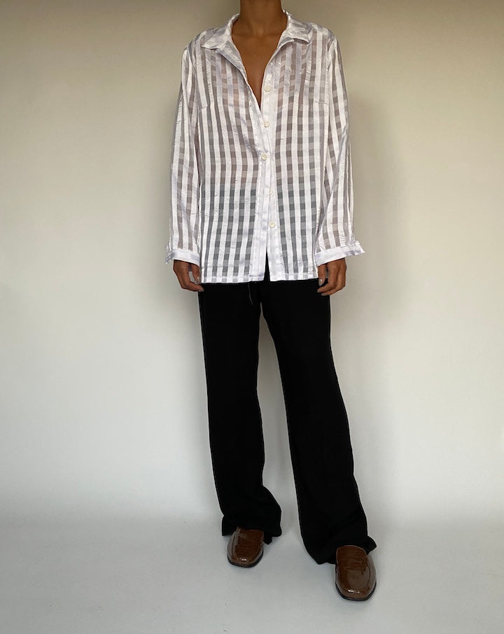 VINTAGE WHITE OVERSIZED BUTTON DOWN BLOUSE 2394