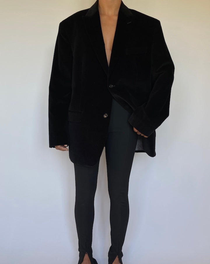 VINTAGE BLACK VELVET BLAZER 1558