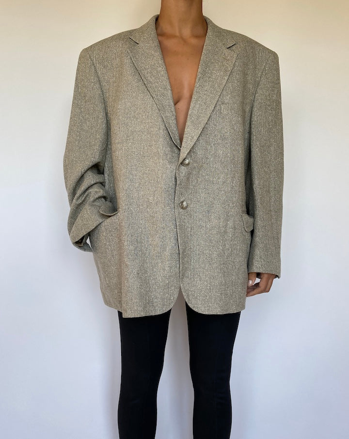 VINATGE BEIGE SILK BLAZER 1560