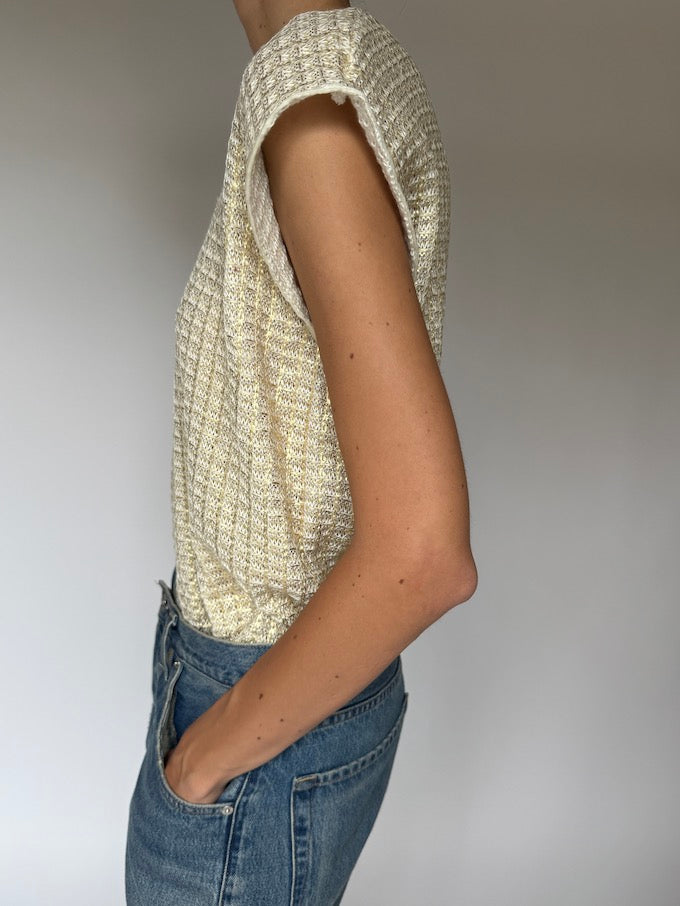 Vintage Gold Knit Sleeveless Top 6368