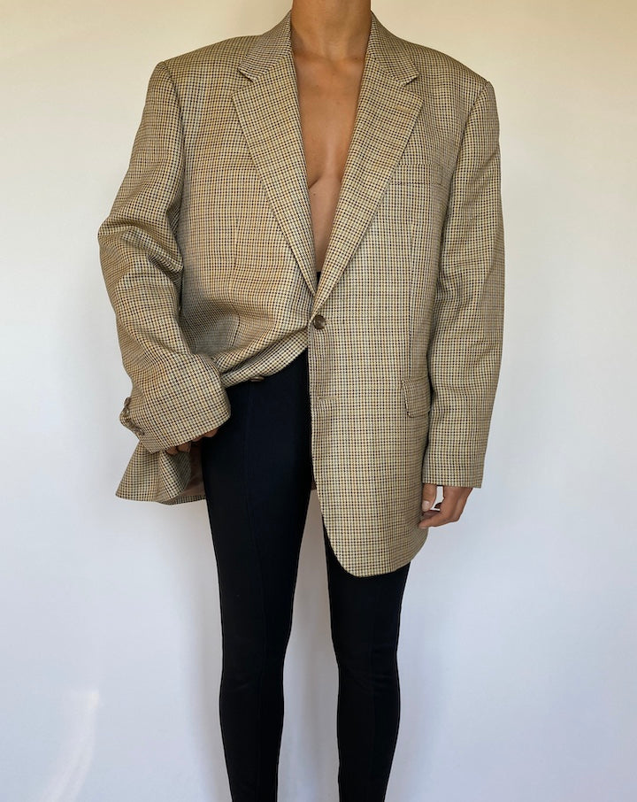 VINTAGE BEIGE SILK BLAZER 1561