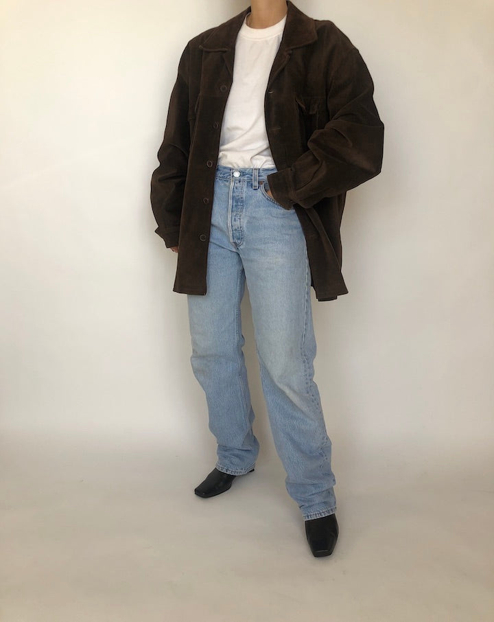 VINTAGE OVERSIZED BROWN SUEDE LEATHER JACKET 375