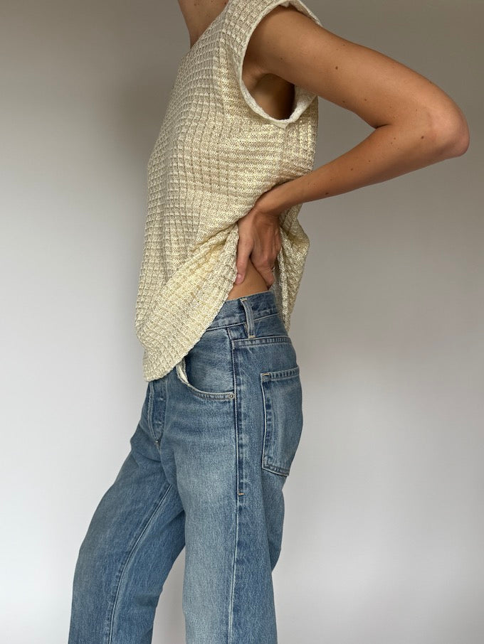 Vintage Gold Knit Sleeveless Top 6368