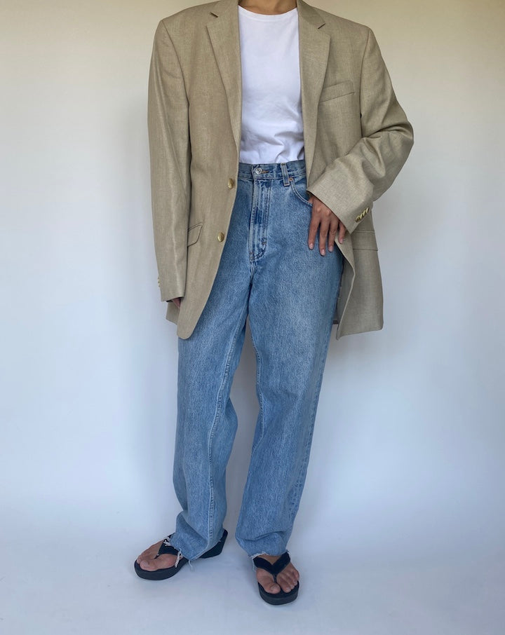 VINTAGE BEIGE LINEN BLAZER 3344