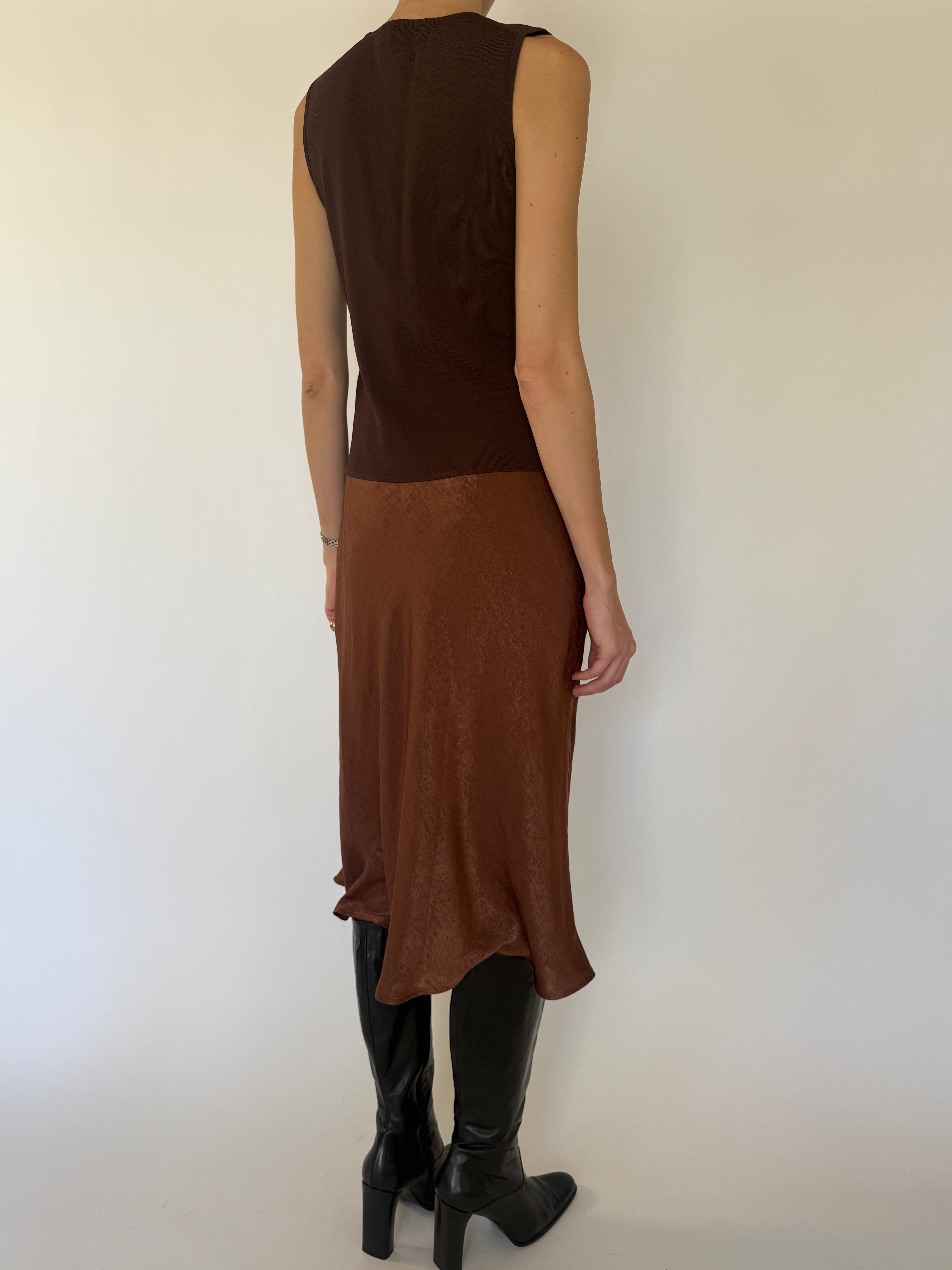 Vintage brown sleeveless top back view