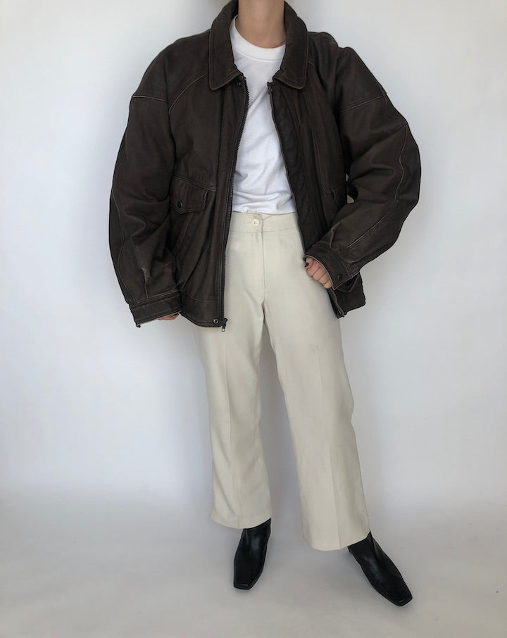 VINTAGE BOXY LEATHER JACKET 379