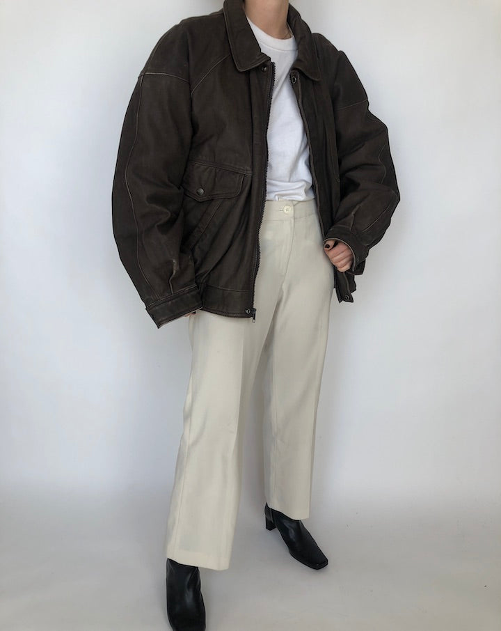 VINTAGE BOXY LEATHER JACKET 379