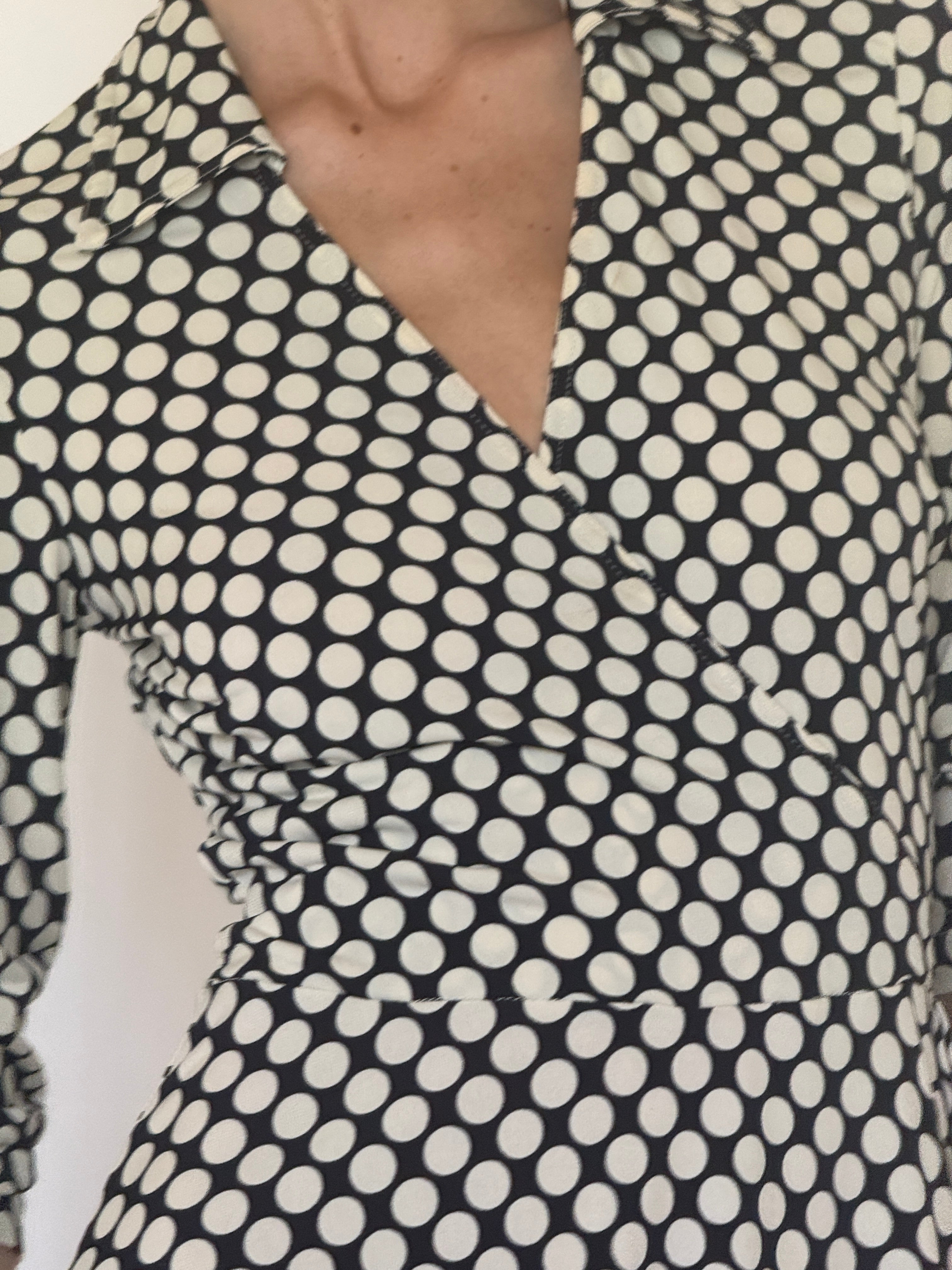 Vintage polka dot fabric close-up
