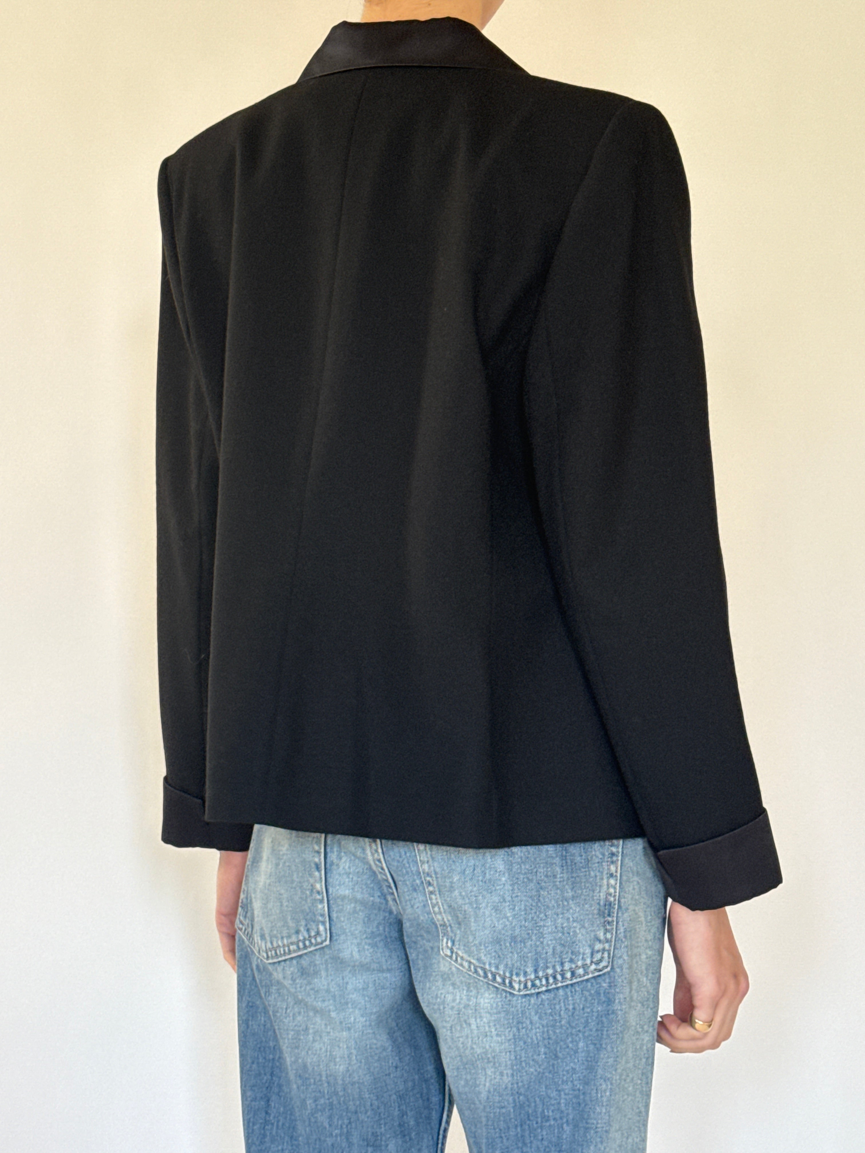 Vintage black blazer back view
