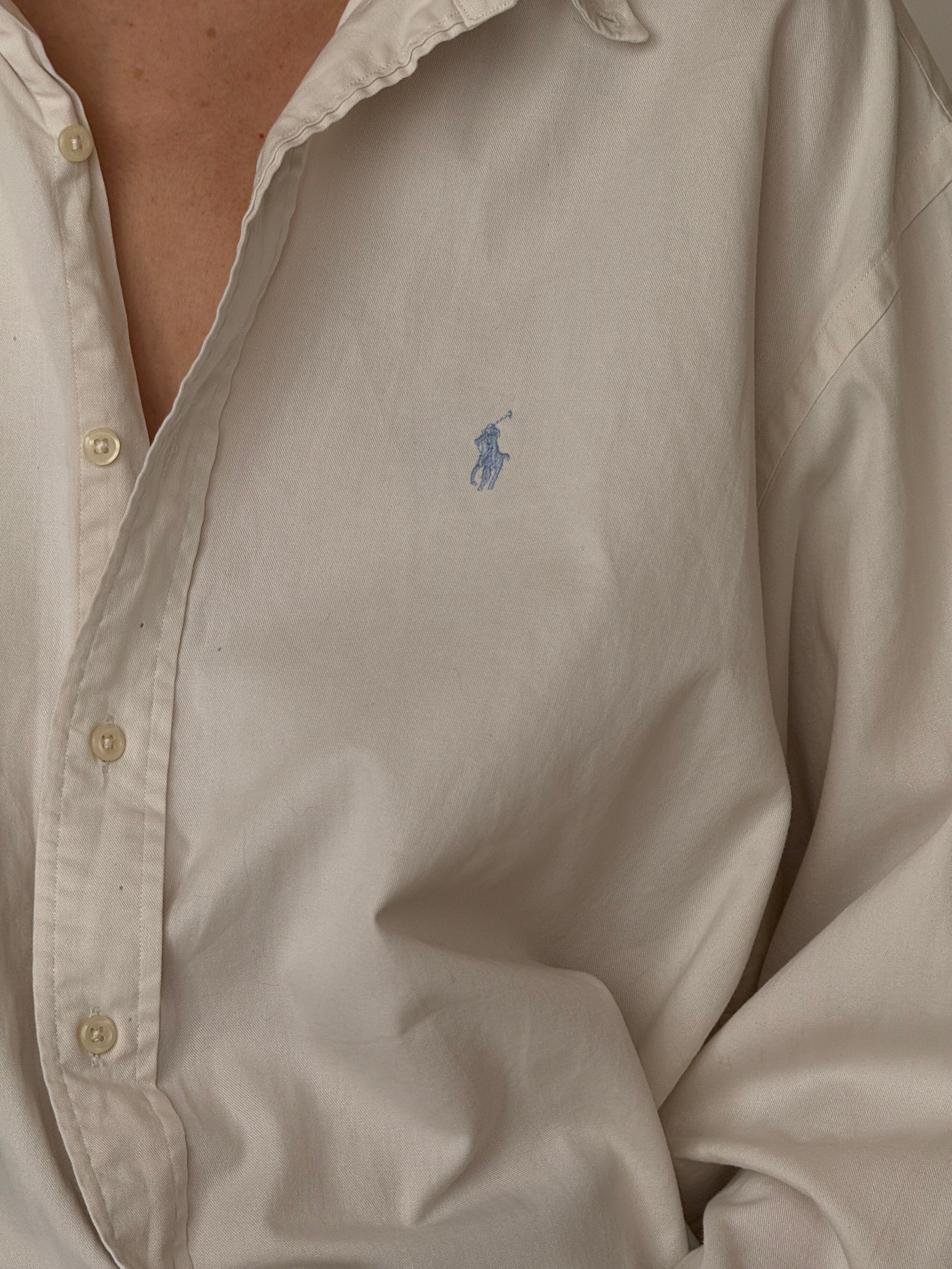 Vintage Ralph Lauren shirt white front view detail