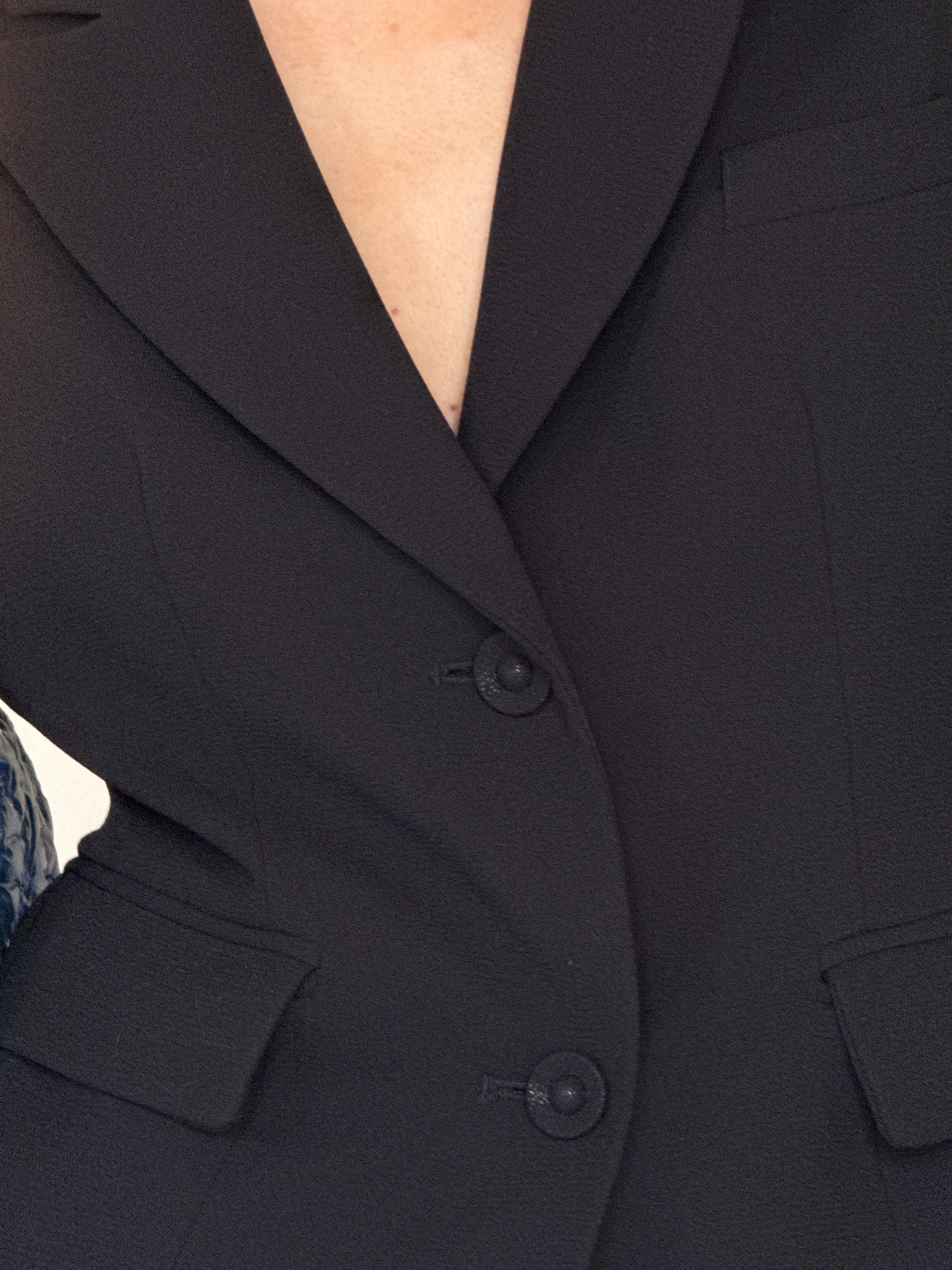 Vintage black blazer button closure detail