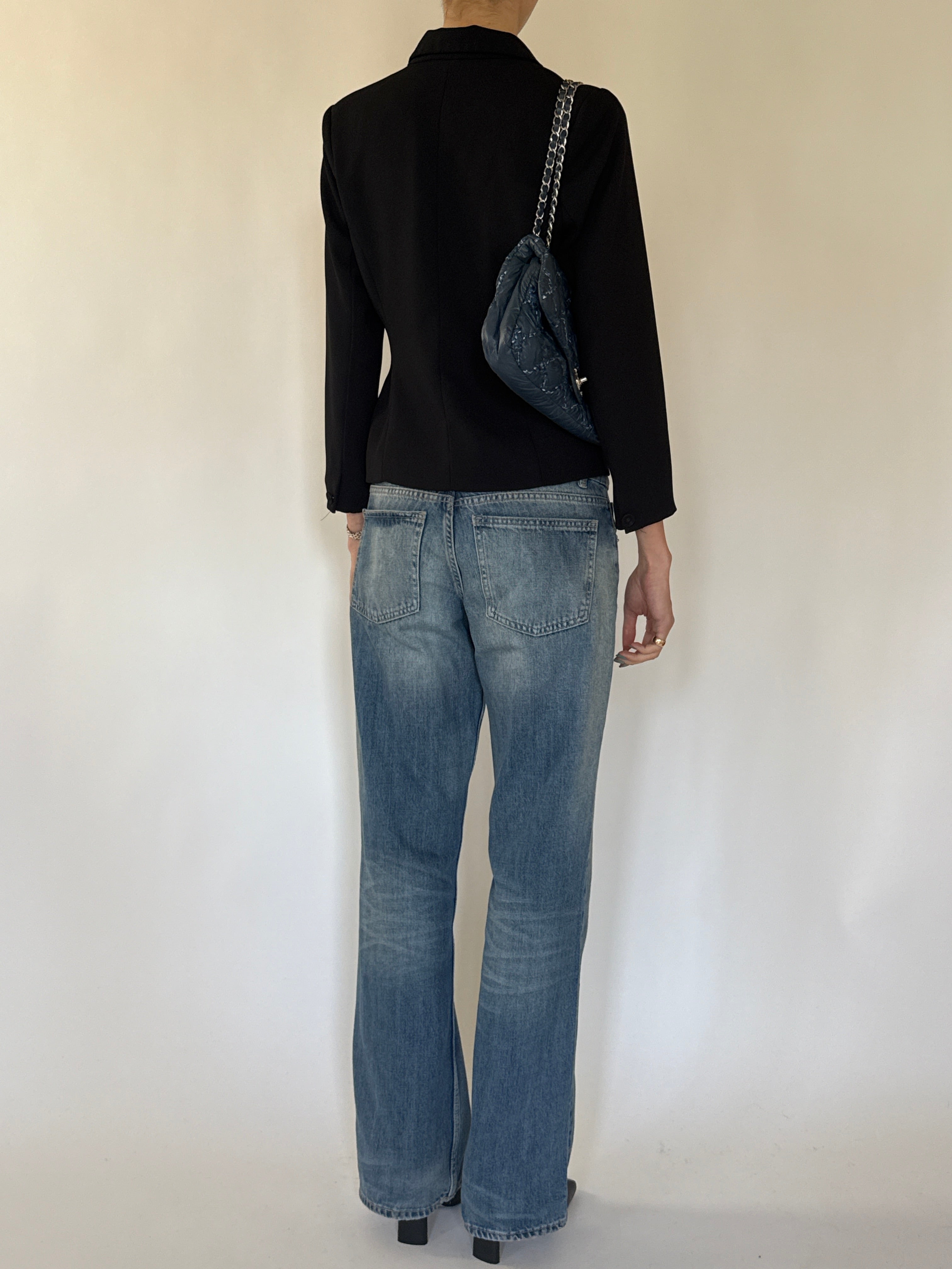 Vintage black blazer back view