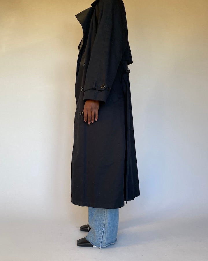 VINTAGE OVERSIZED LONG BLACK COAT 4308