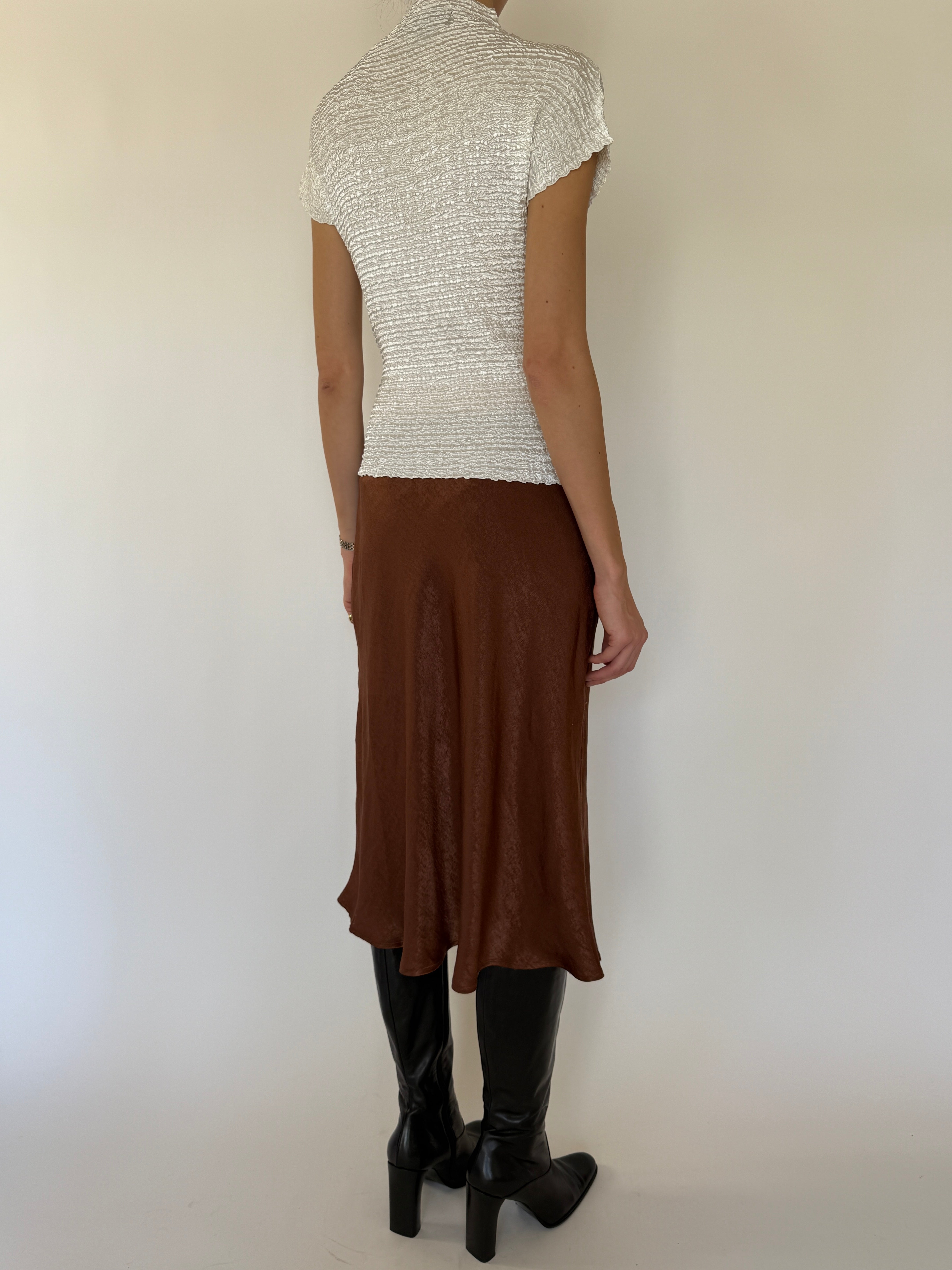Vintage ivory textured top back view