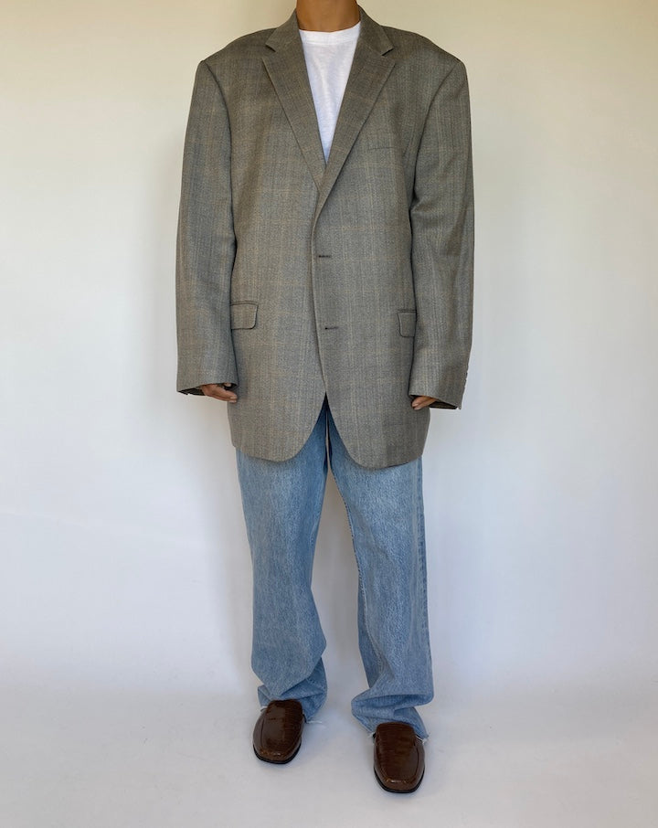 VINTAGE GREY CHECKED RALPH LAUREN BLAZER 1579