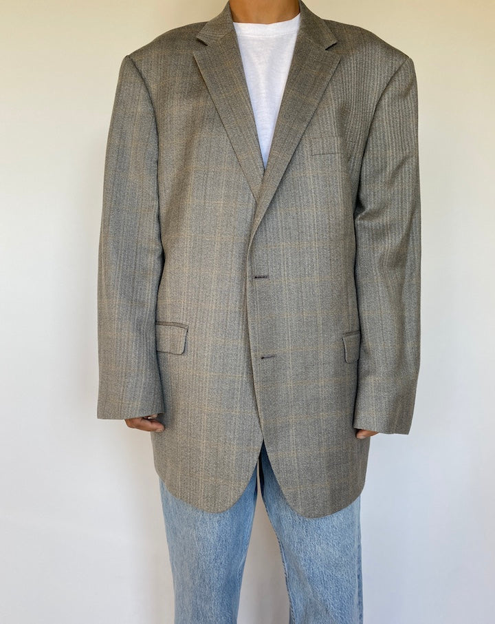 VINTAGE GREY CHECKED RALPH LAUREN BLAZER 1579