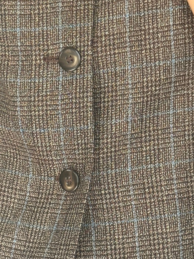 Vintage Checked Fitted Blazer 5868