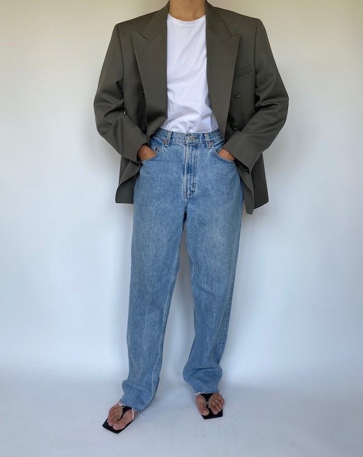 VINTAGE DOULE BREASTED WOOL BLAZER 3352