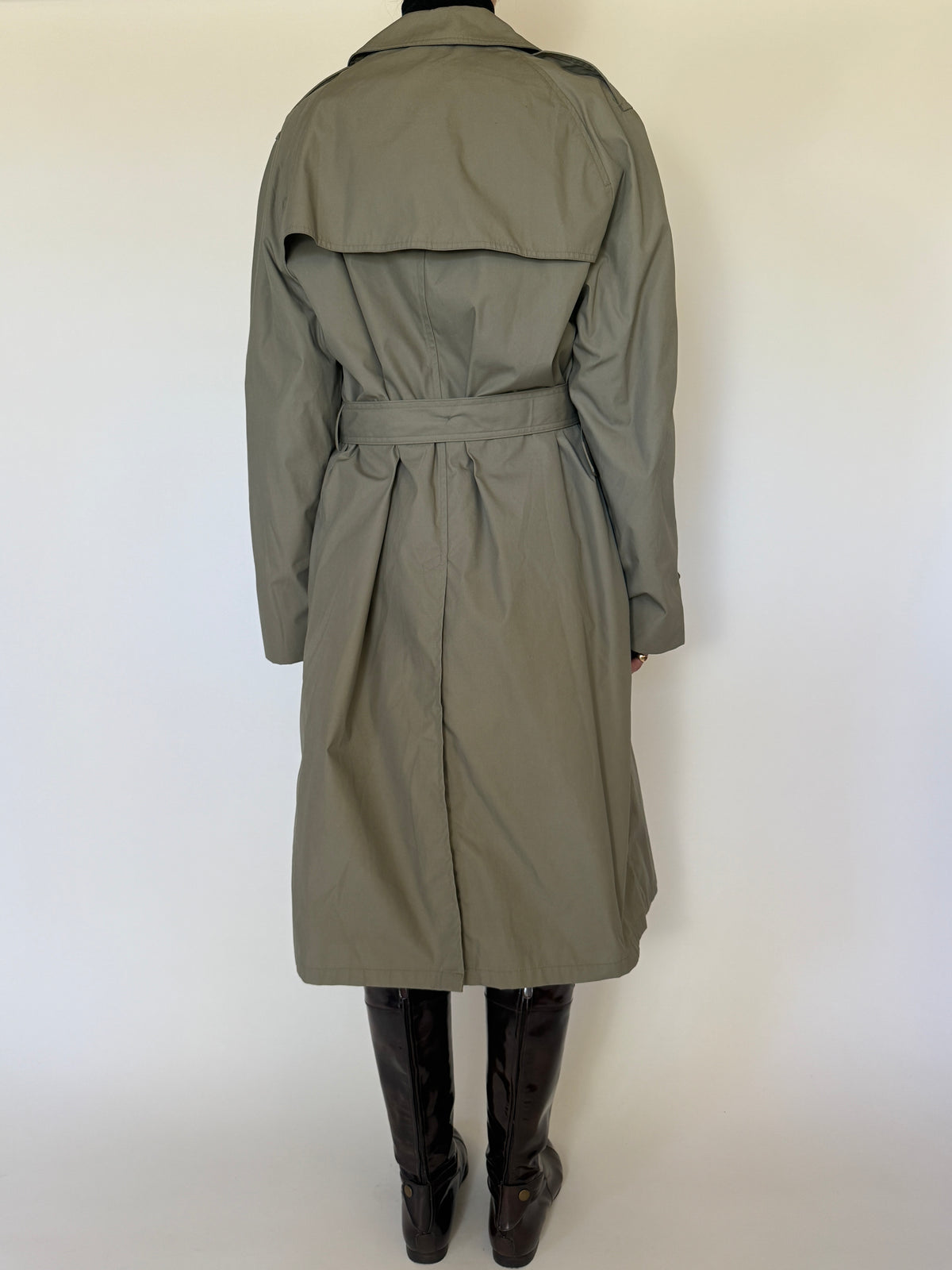 Vintage Double-Breasted Trench Coat Sage 7564