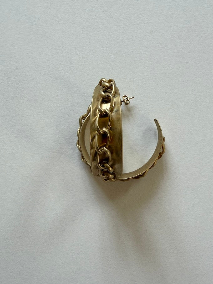 Vintage Chunky Chain Hoop Earrings