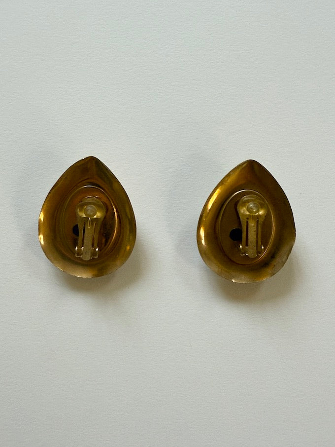 Regal Teardrop Clip-Ons with Purple Inset