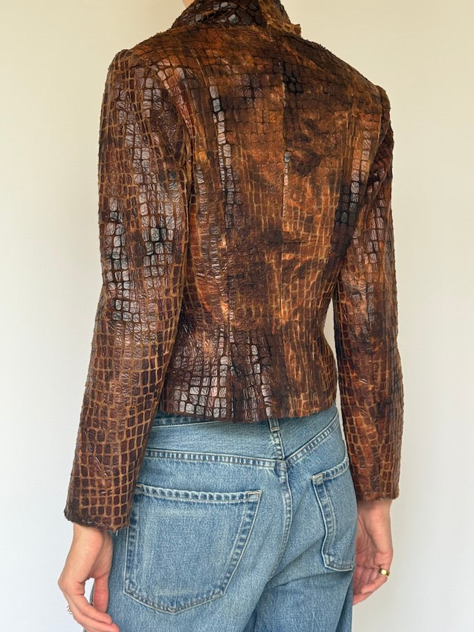 Vintage Croc-Embossed Blazer 6637