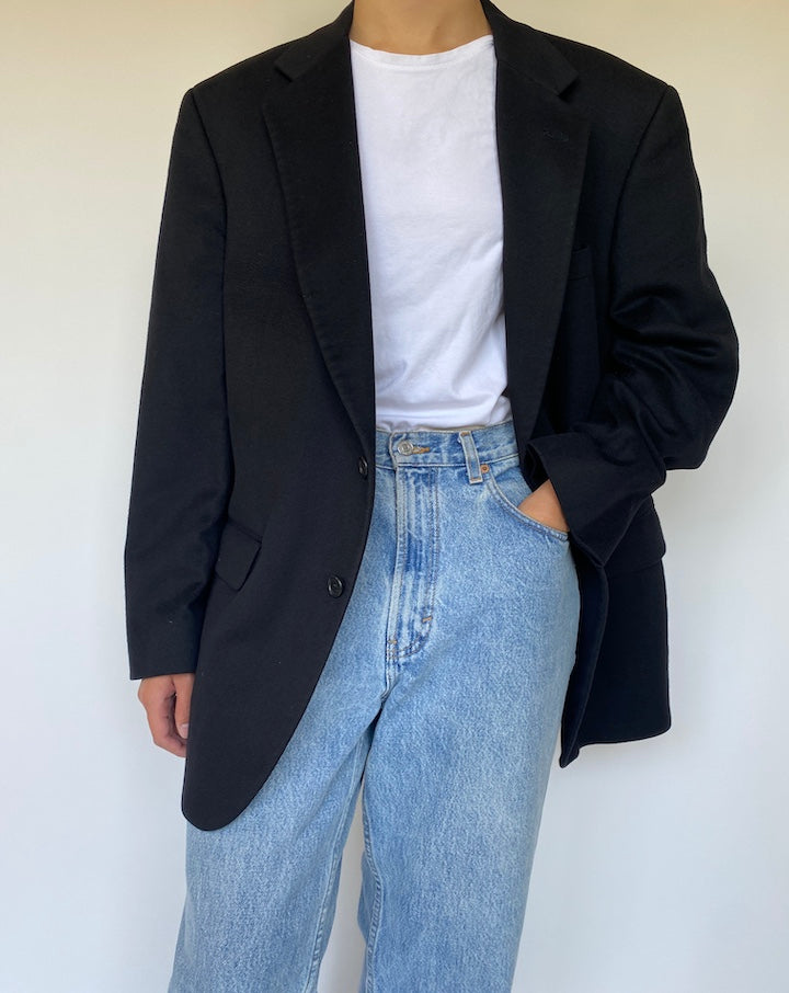 VINTAGE BLACK CASHMERE BLAZER 3355