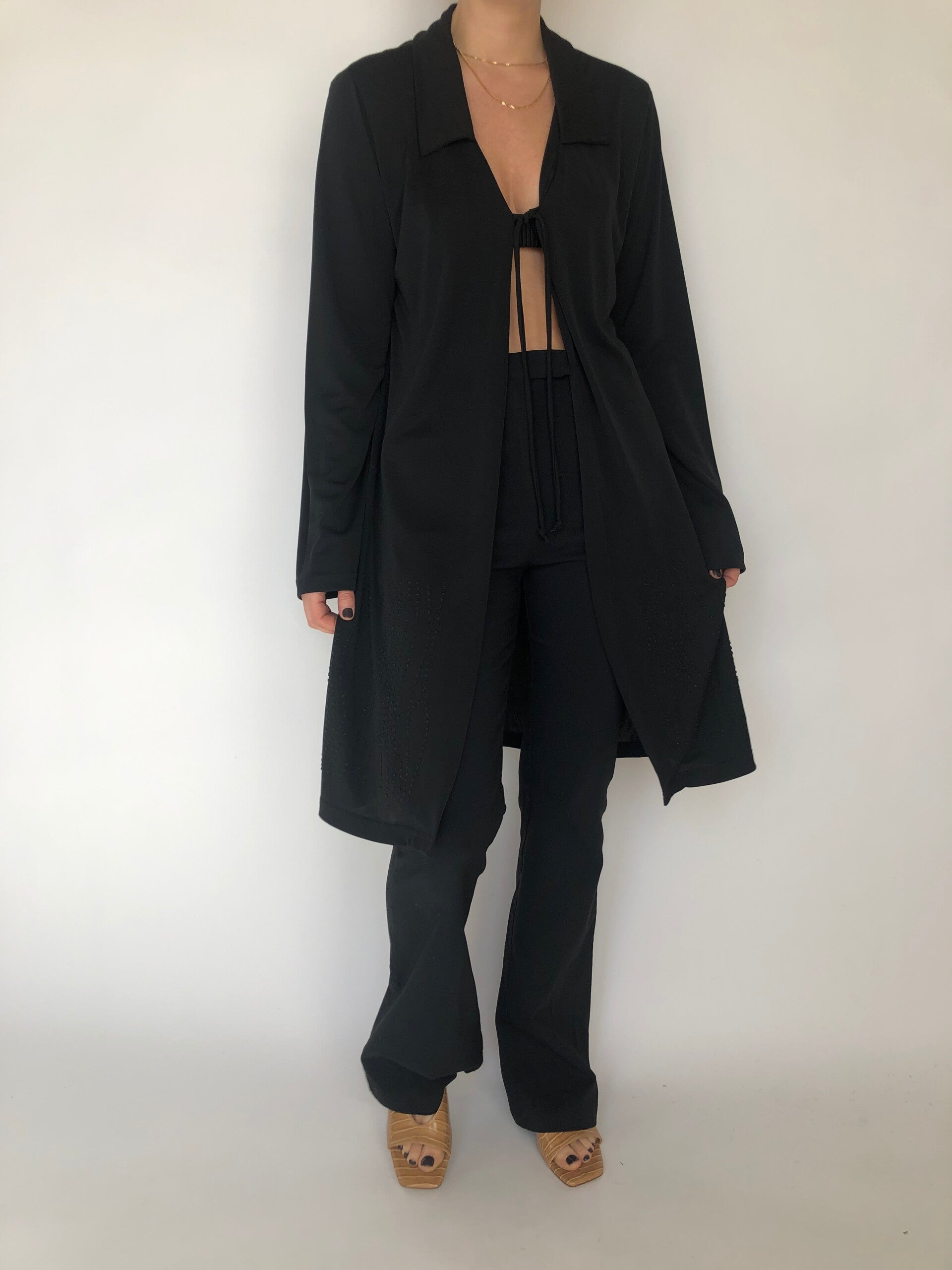 VINTAGE BLACK LONG CARDIGAN 390