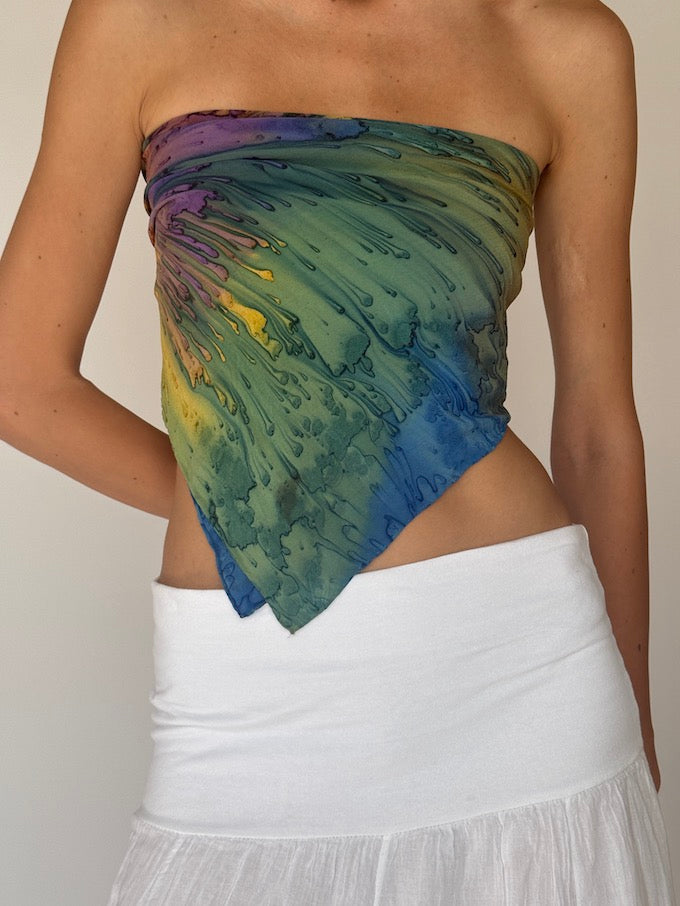 Vintage Mini Tie-Dye Top/Sarong/Scarf 6293