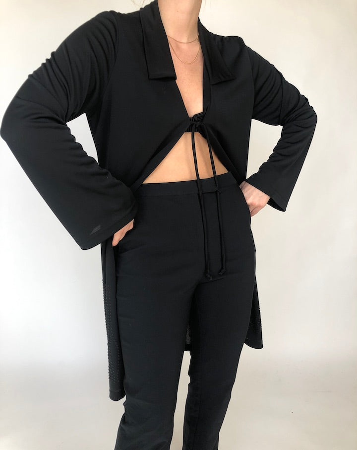 VINTAGE BLACK LONG CARDIGAN 390