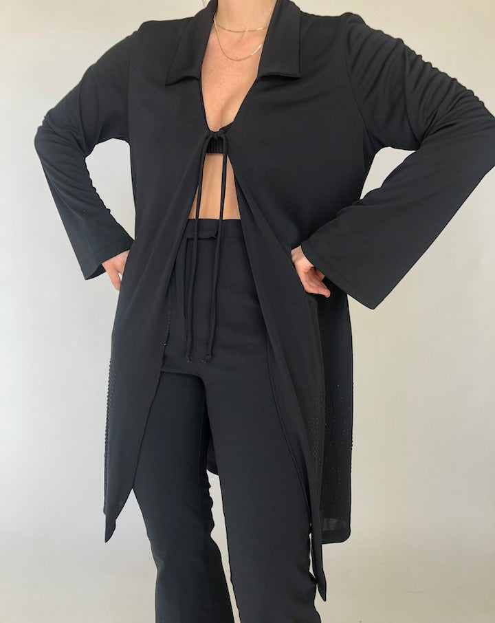 VINTAGE BLACK LONG CARDIGAN 390