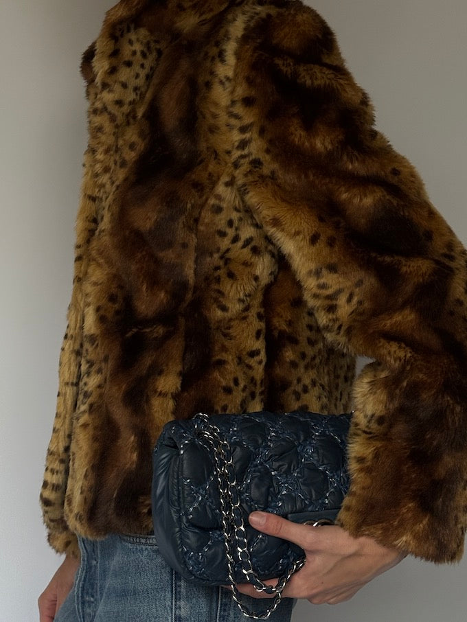Vintage Faux Fur Leopard Jacket