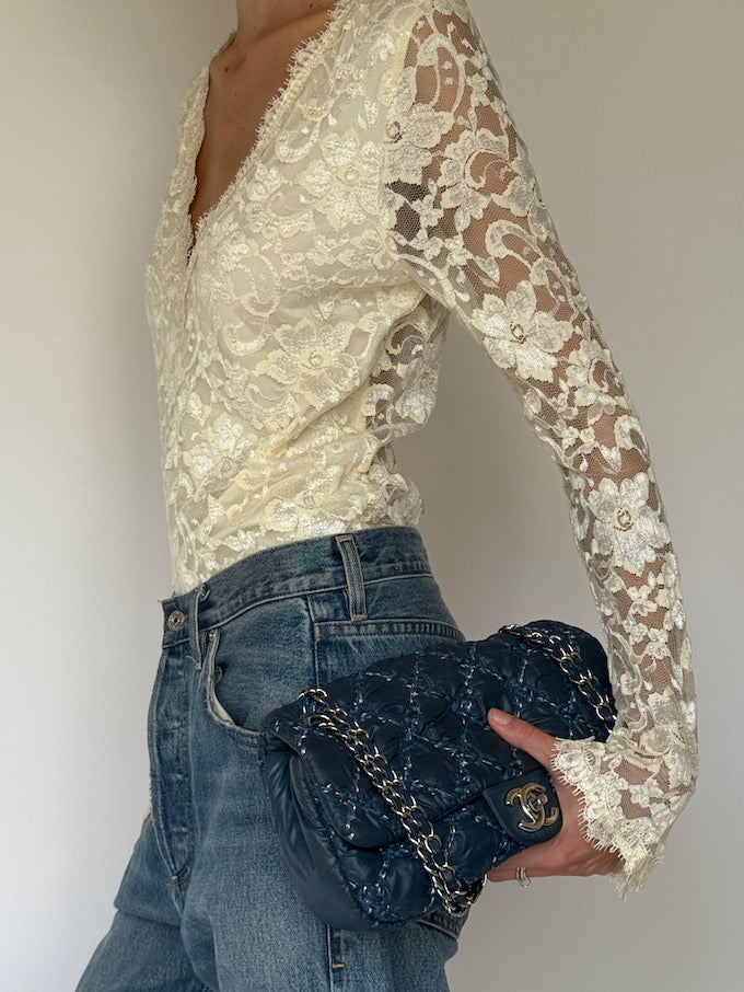 Vintage Ivory Lace Top 6613