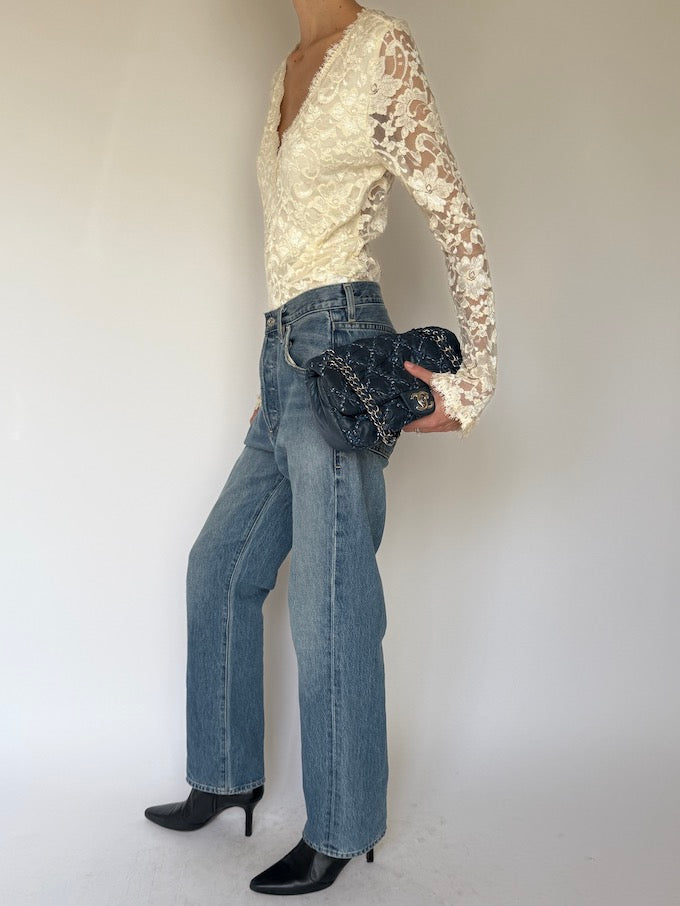 Vintage Ivory Lace Top 6613