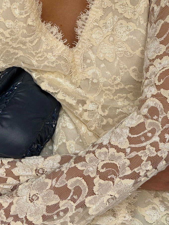 Vintage Ivory Lace Top 6613