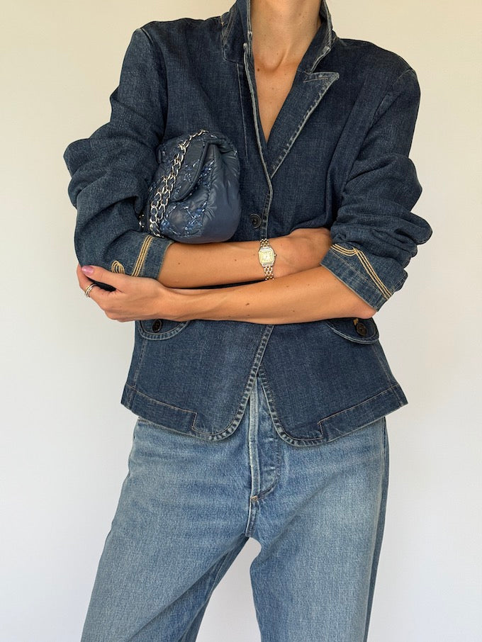Vintage Dark Denim Blazer 6063