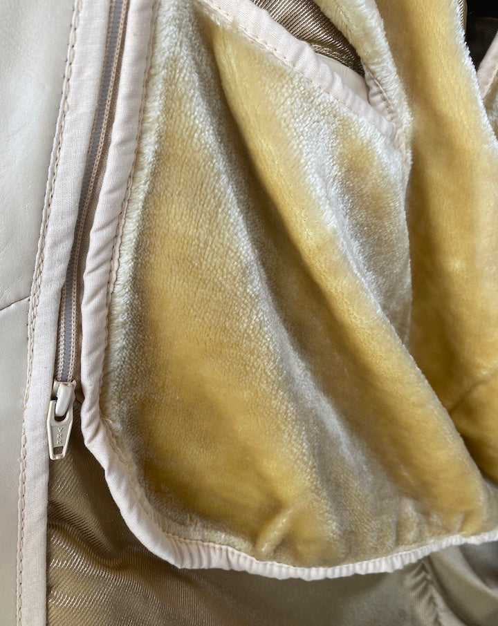 VINTAGE BEIGE OVERSIZED LEATHER JACKET 3363