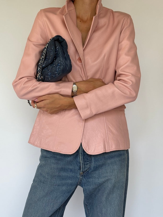Vintage Leather Jacket Pink 5646
