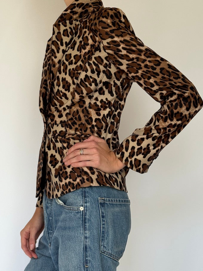 Vintage Leopard Print Blazer 6644