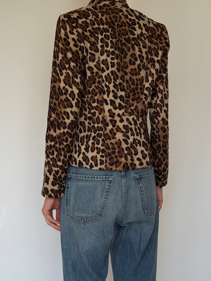 Vintage Leopard Print Blazer 6644