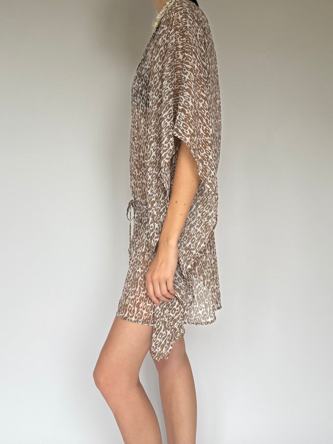 VINTAGE SHEER animal printed BEACH COVER-UP 6253