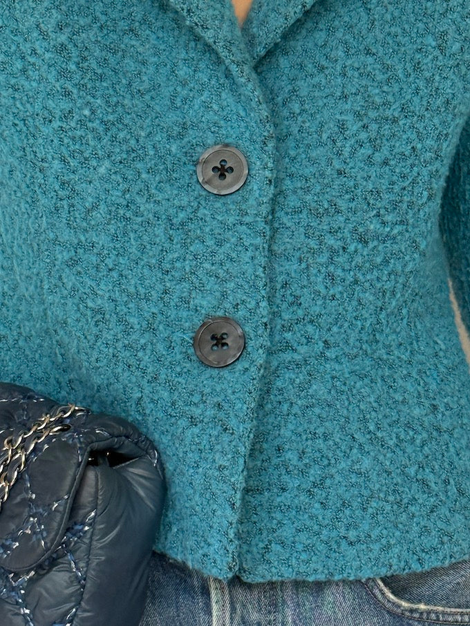 Vintage Wool-Blend Jacket Teal 6615