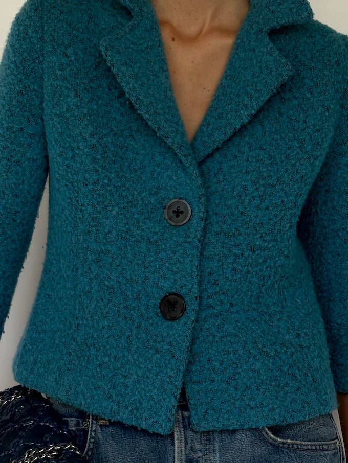 Vintage Wool-Blend Jacket Teal 6615