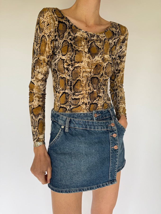 Vintage Animal Printed Top 6056
