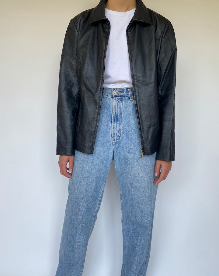 VINTAGE BLACK LEATHER JACKET 3368