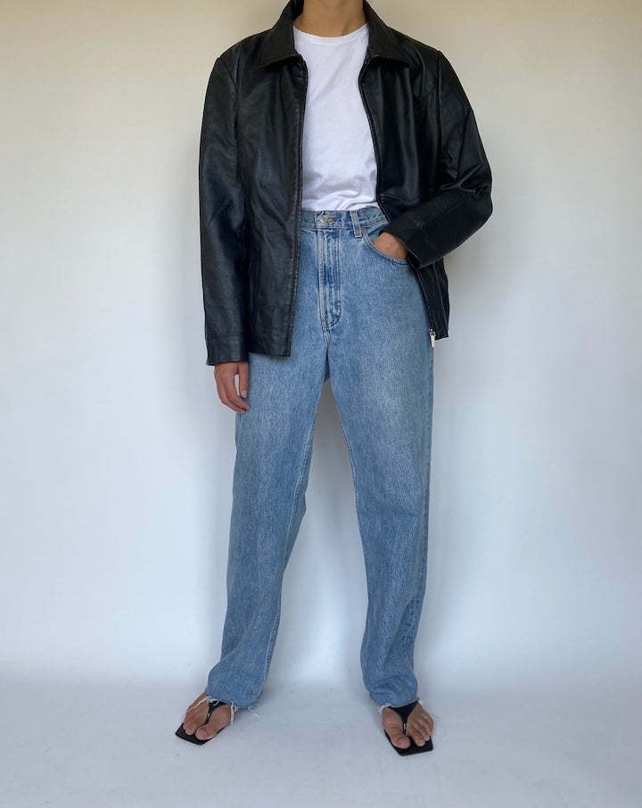 VINTAGE BLACK LEATHER JACKET 3368