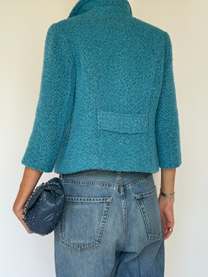 Vintage Wool-Blend Jacket Teal 6615