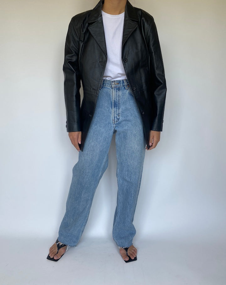 VINTAGE BLACK LEATHER JACKET 3370